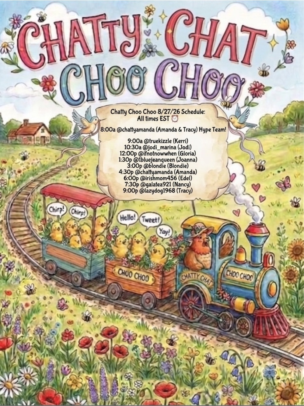 Chatty Chat Choo Choo Live Flyer 8/27